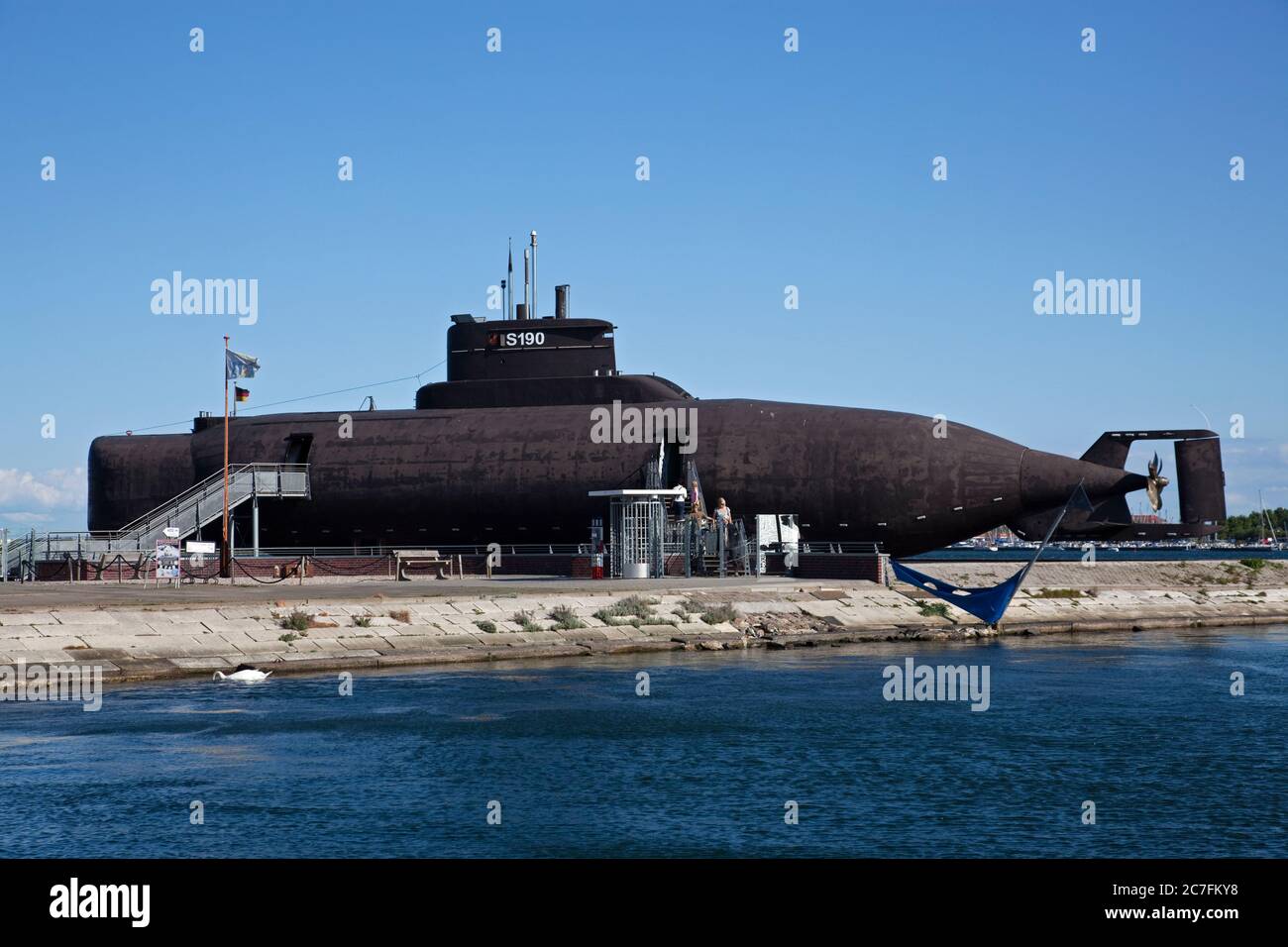 Germany, Schleswig-Holstein, submarine in castle, Burgstaaken, isle Fehmarn. Stock Photo