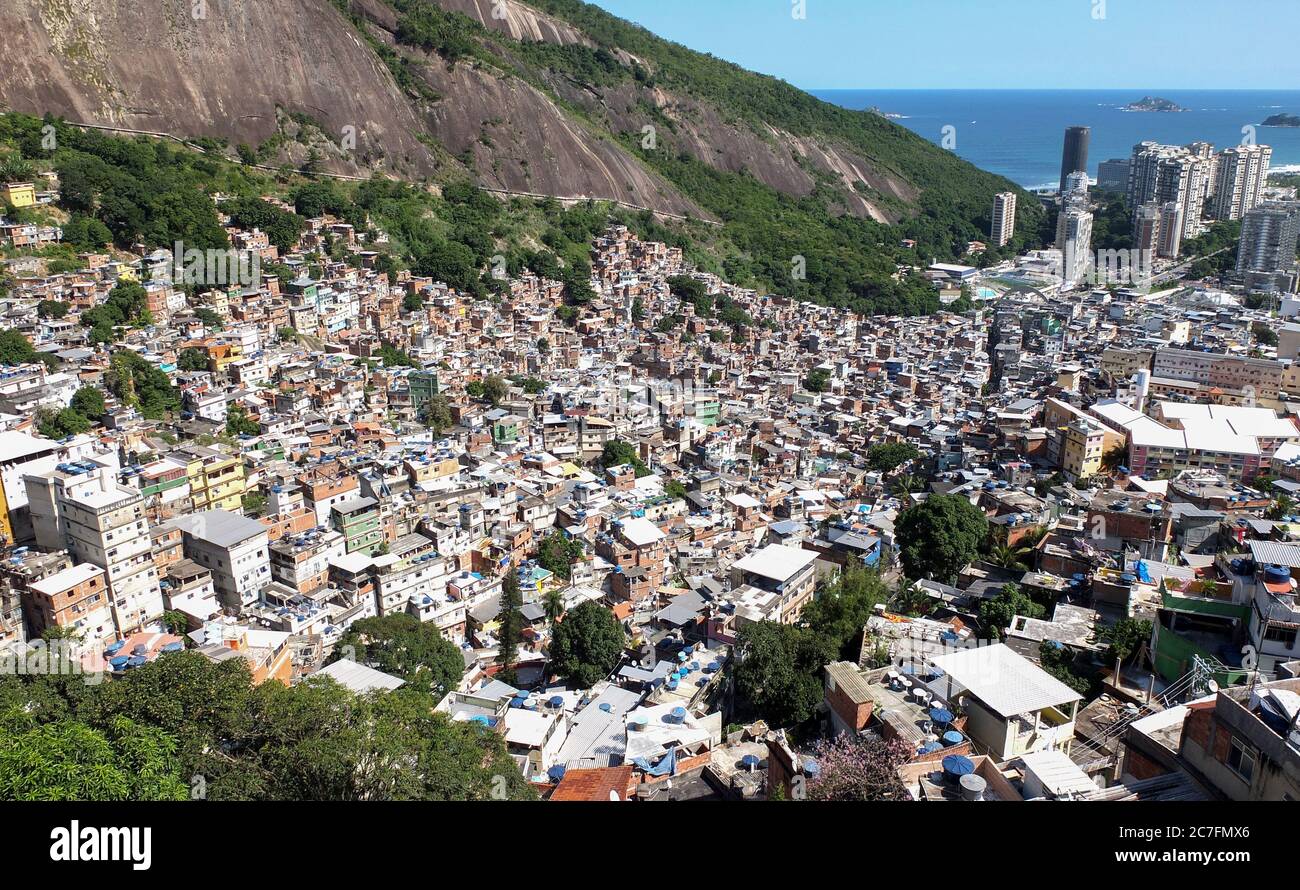 Rocinha Is The Largest Favela In Brazil And Located Near Rio De Janeiro South Zone And Located About One Kilometre From A Nearby Beach Stock Photo Alamy