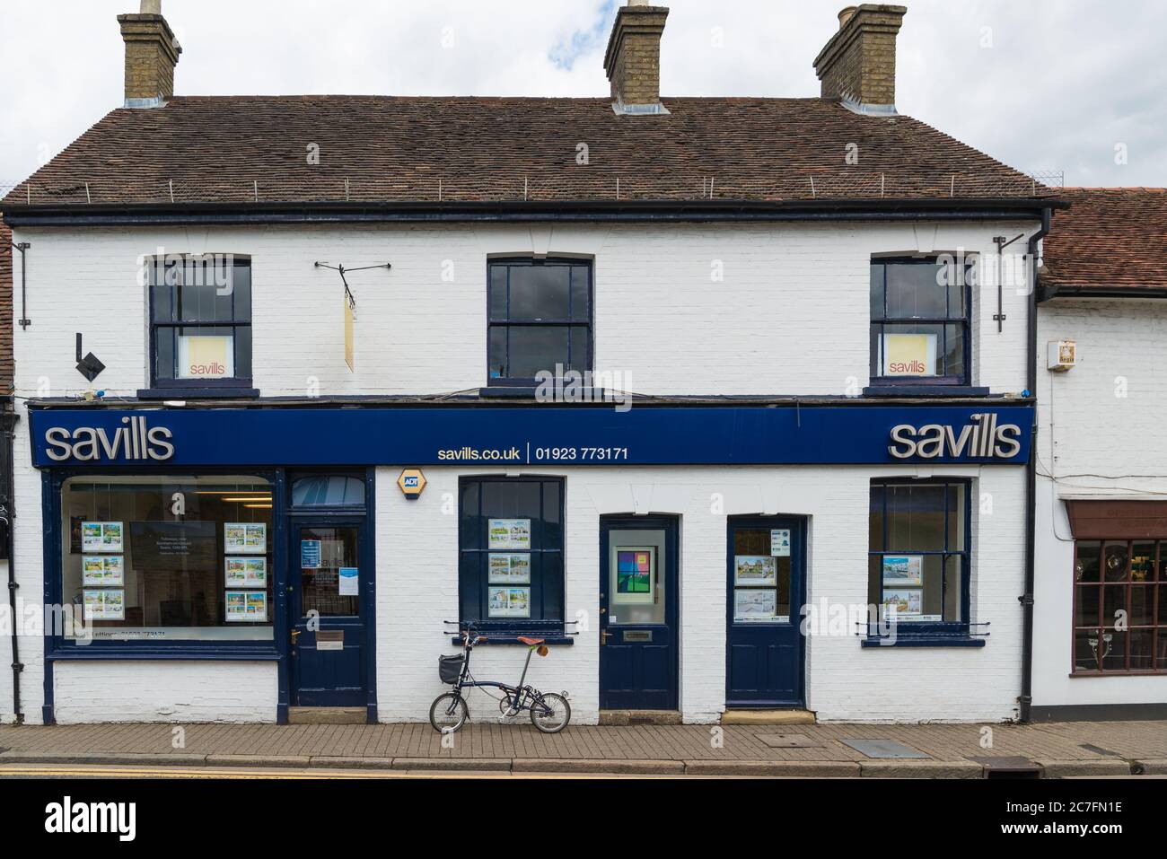 Savills estate agency office in Church Street, Rickmansworth, Hertfordshire, England, UK Stock Photo
