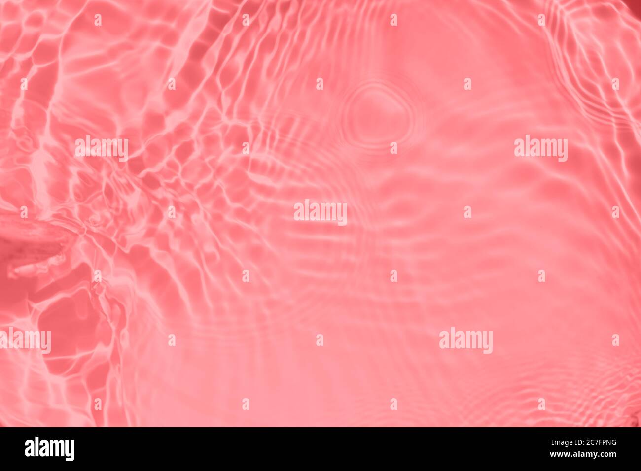 Closeup of pink transparent clear calm water surface texture with ...