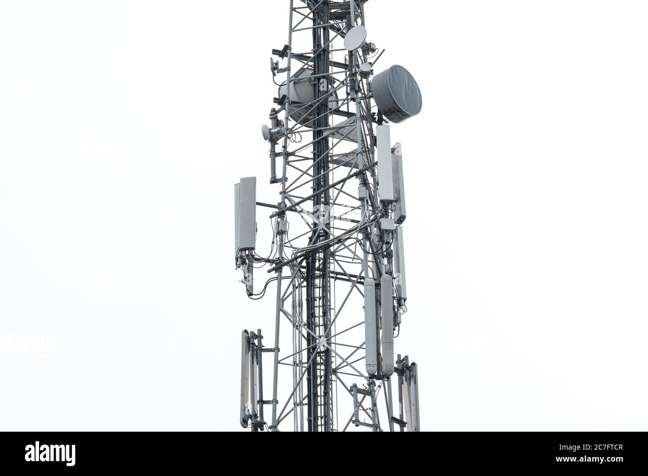 Detailed view of a newly installed 4G and Microwave communications