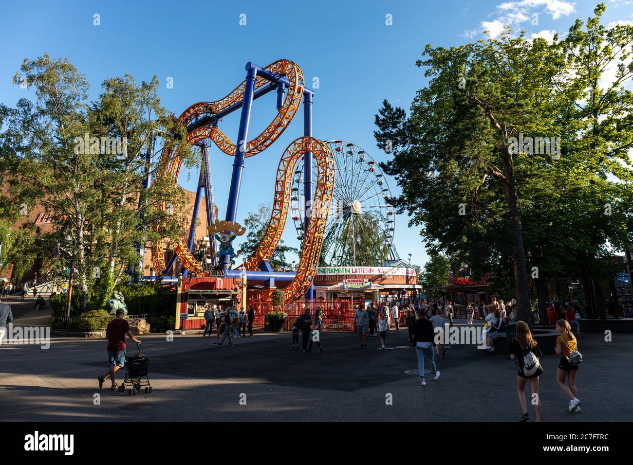 Linnanmäki amusement park in Helsinki, Finland Stock Photo