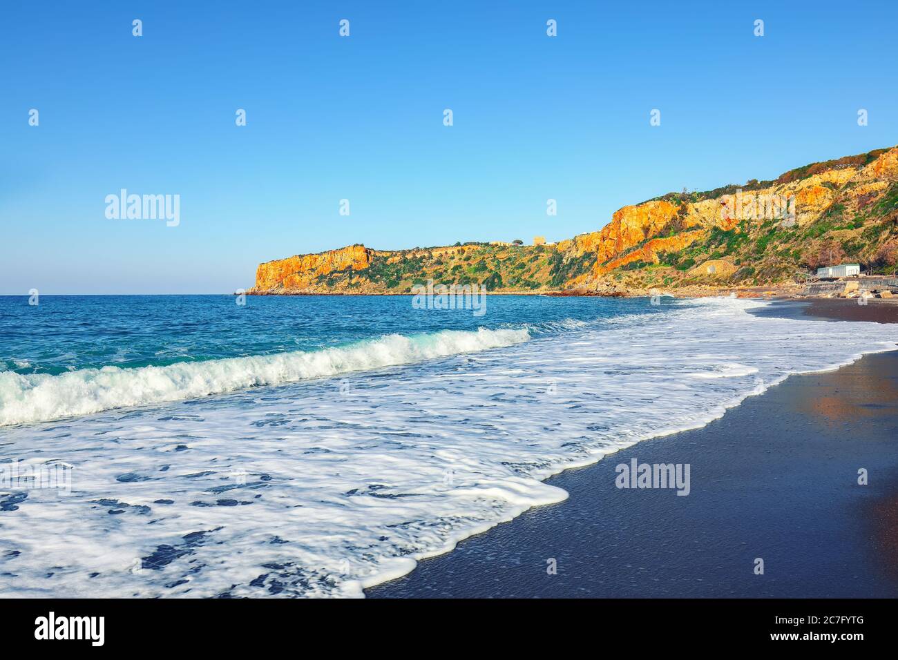 Fantastic view of beach Torre Conca (cape Rais Gerbi). Sunny scene. Location Pollina. Tyrrhenian sea. Sicilia, Italy, Europe Stock Photo