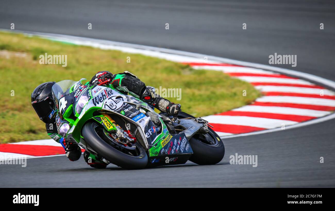 Oschersleben, Germany, June 09, 2019: Kawasaki ZX 10R by WEBIKE TATI TEAM TRICKSTAR compete to FIM Endurance World Championship Stock Photo