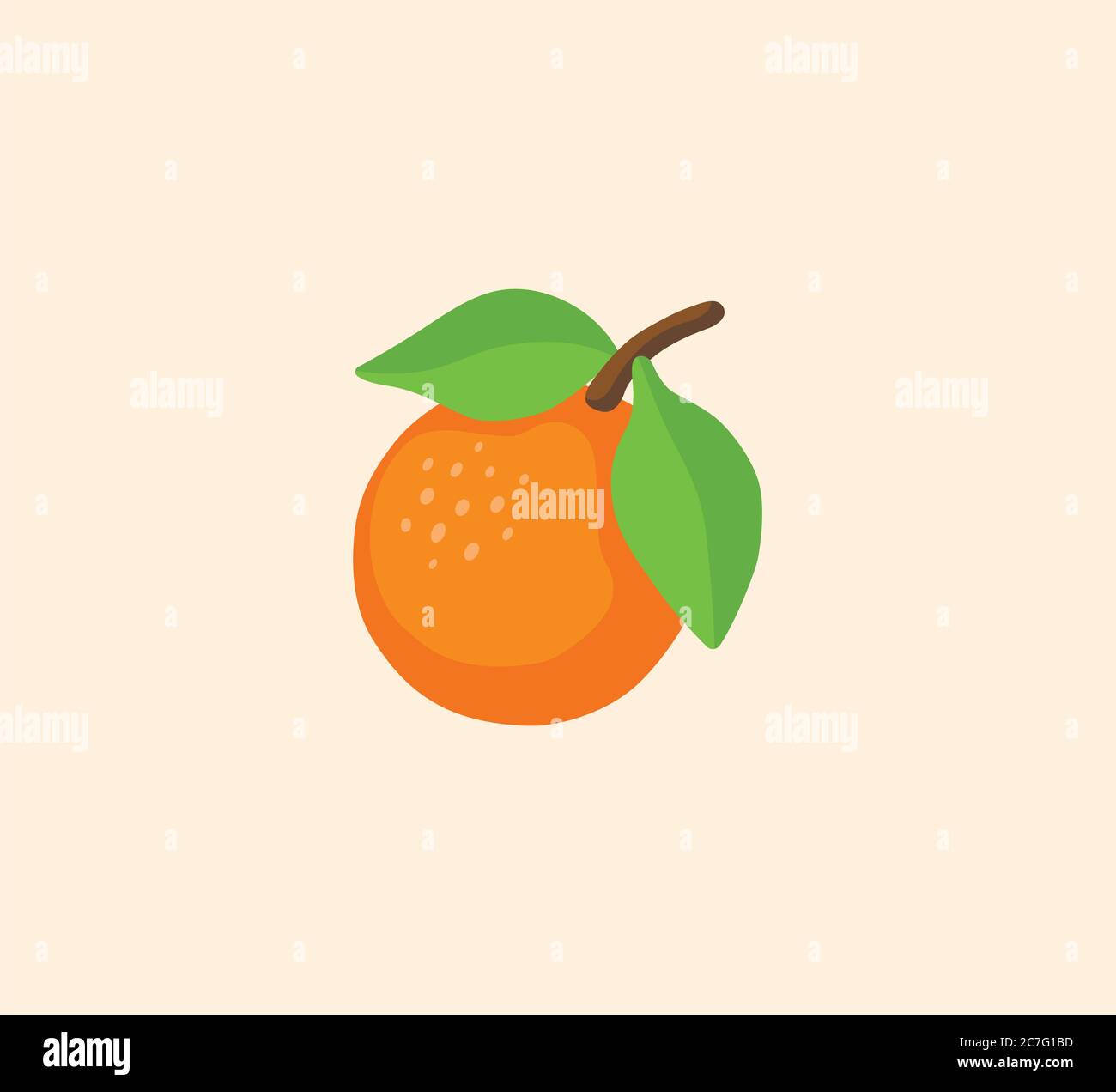 Orange fruit vector isolated icon. Tangerine vector color illustration Stock Vector