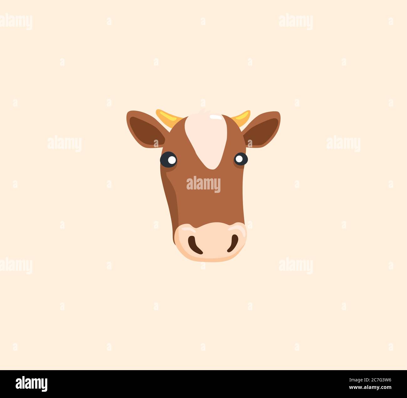 Cow head vector isolated illustration. Cow icon Stock Vector Image ...