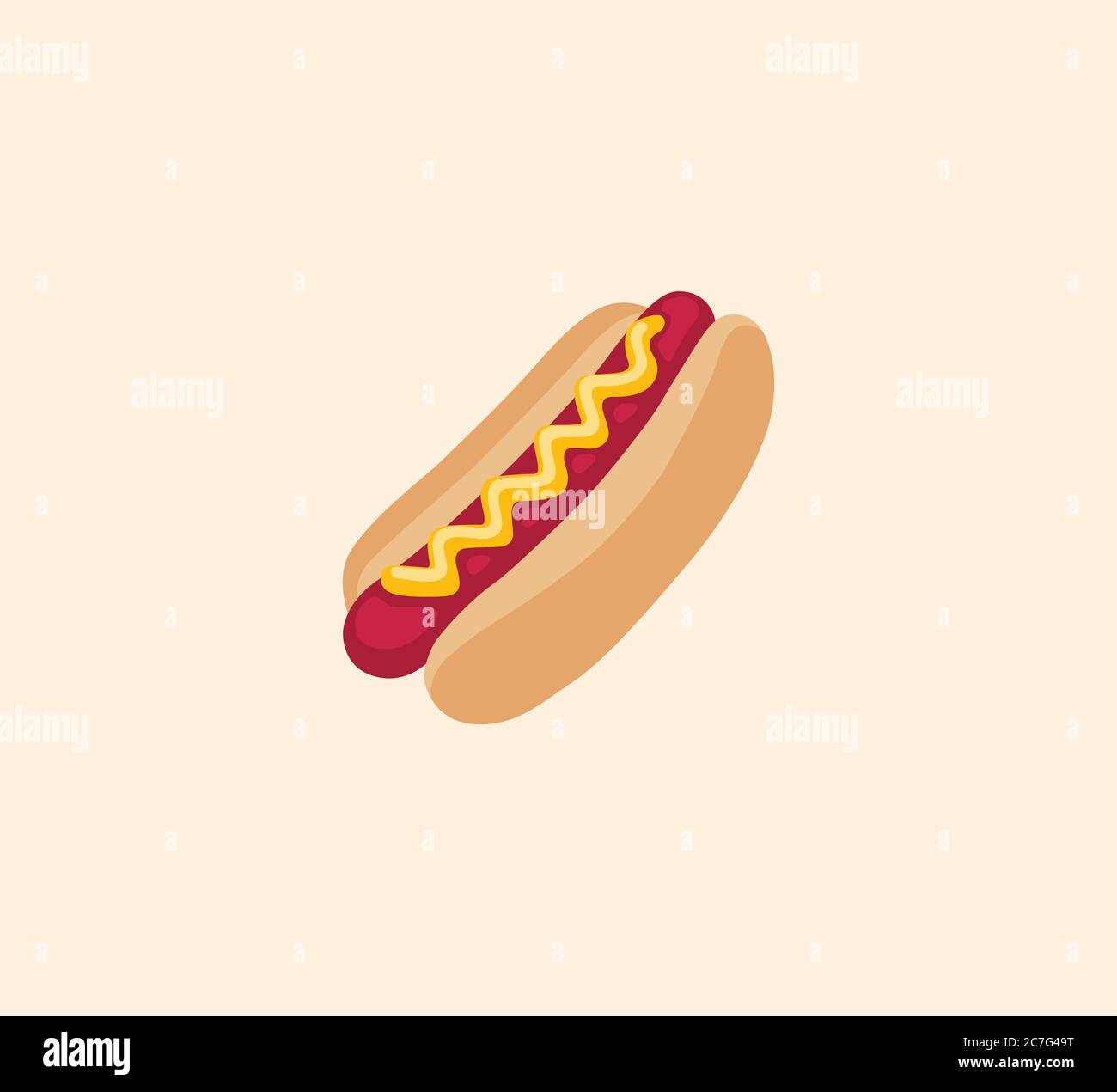 Hotdog vector isolated illustration. Hotdog icon Stock Vector