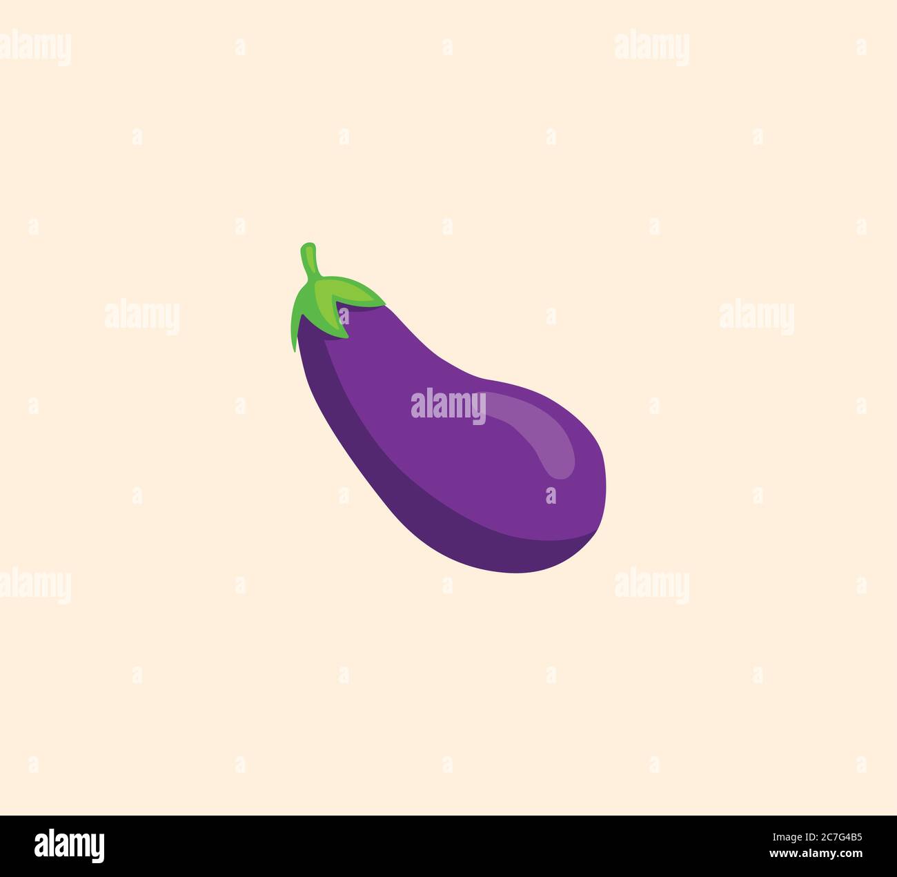 Eggplant vector isolated illustration. Eggplant icon Stock Vector