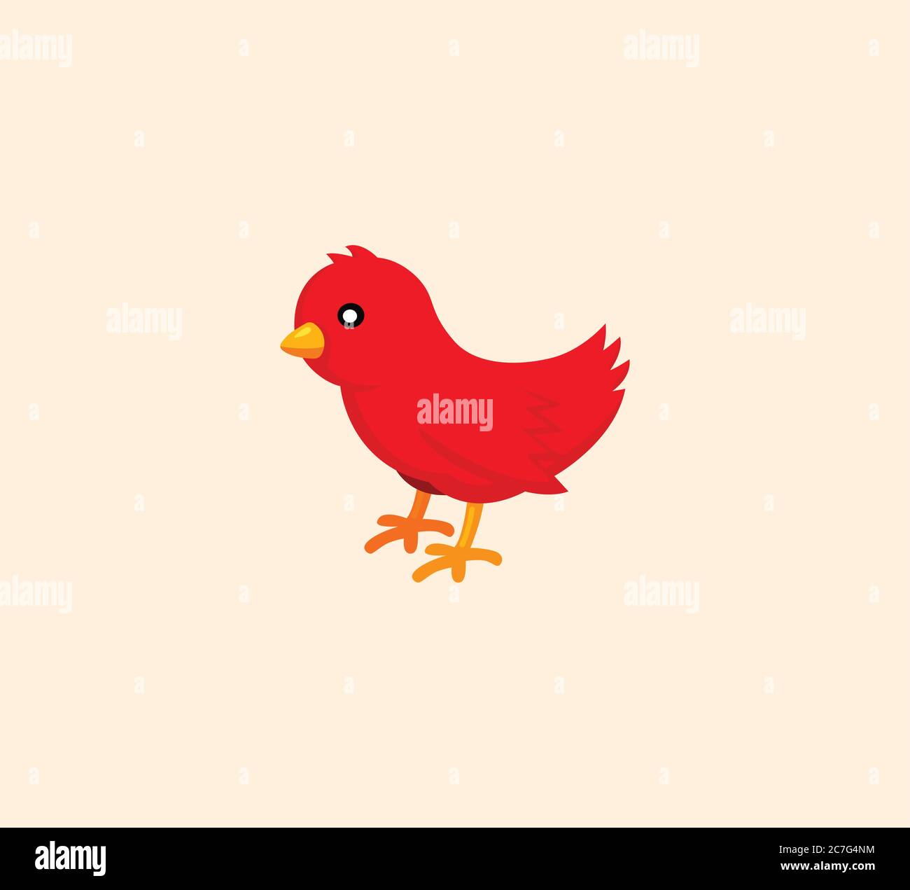 Red bird vector isolated illustration. Bird icon Stock Vector