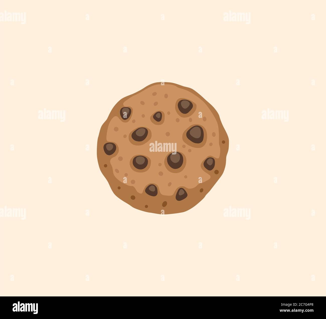 Chocolate cookie vector isolated icon. Chocolate cookie icon Stock Vector