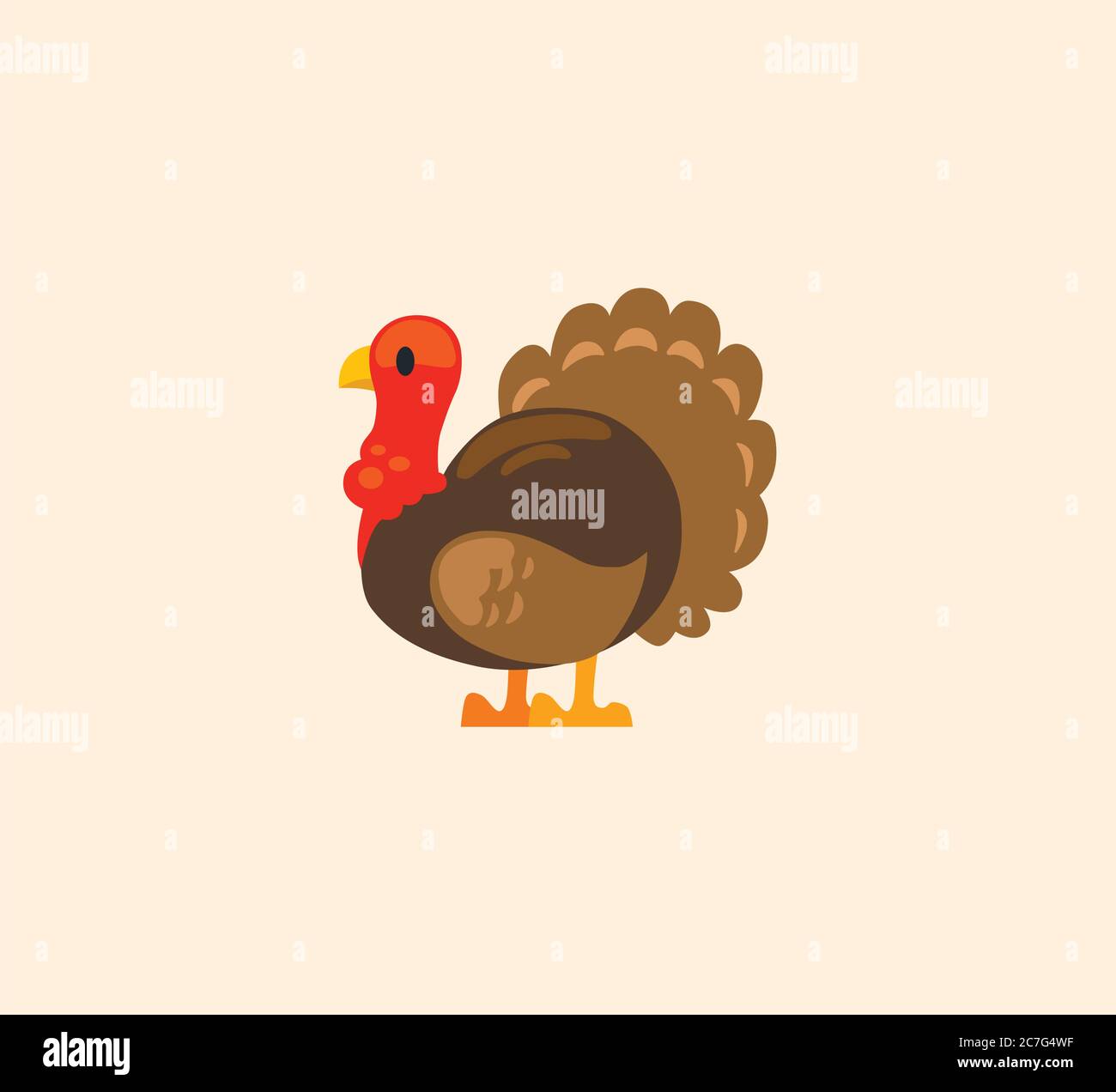 Turkey bird vector isolated illustration. Turkey icon Stock Vector