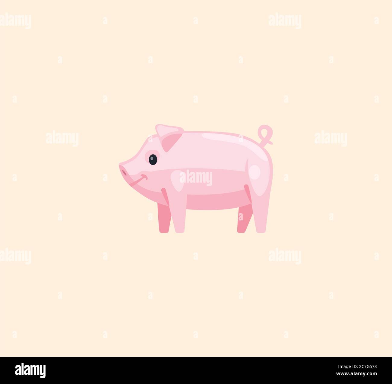 Pig vector isolated illustration. Pig icon Stock Vector