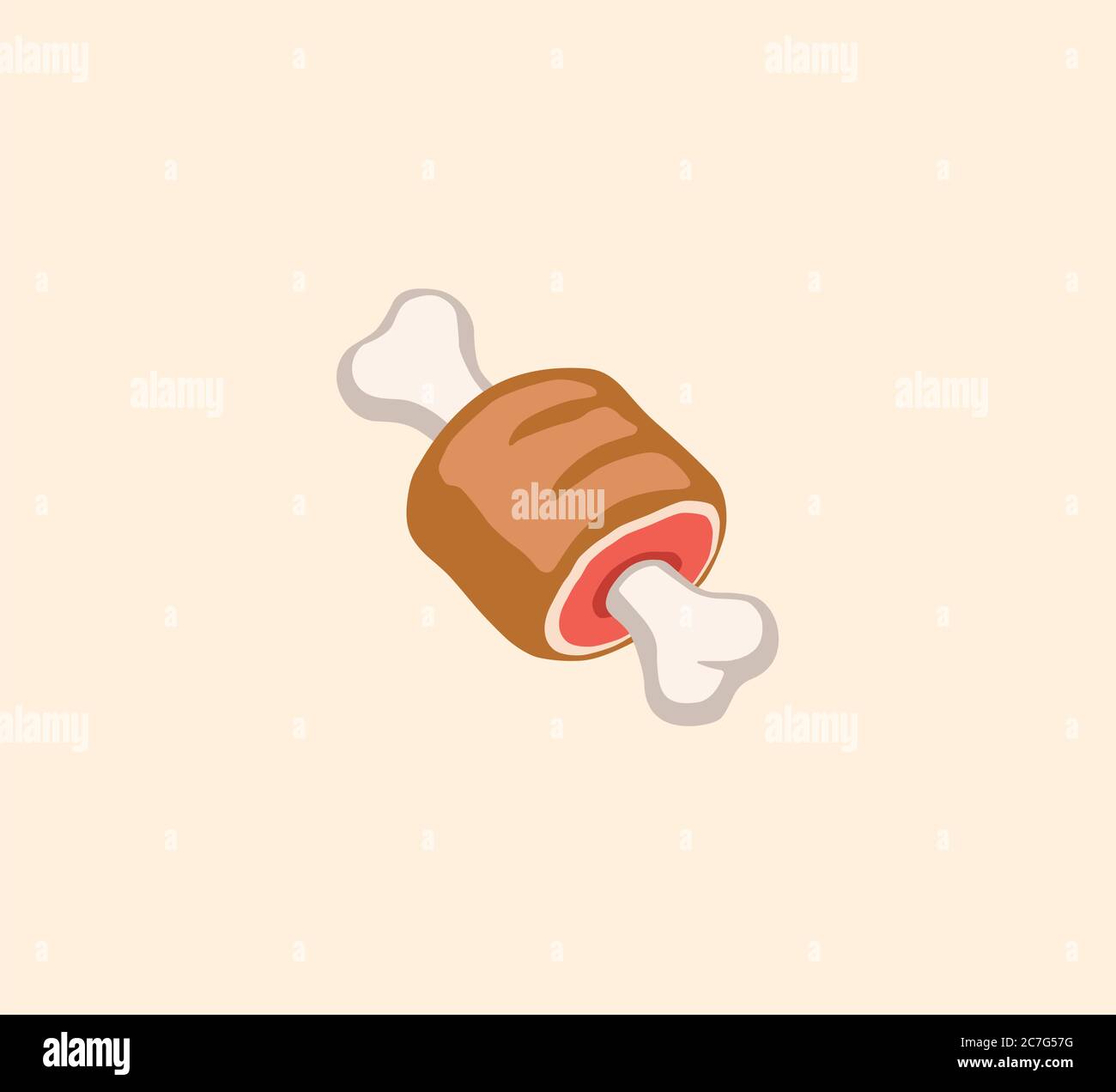 Meat and bone vector isolated illustration. Meat and bone icon Stock