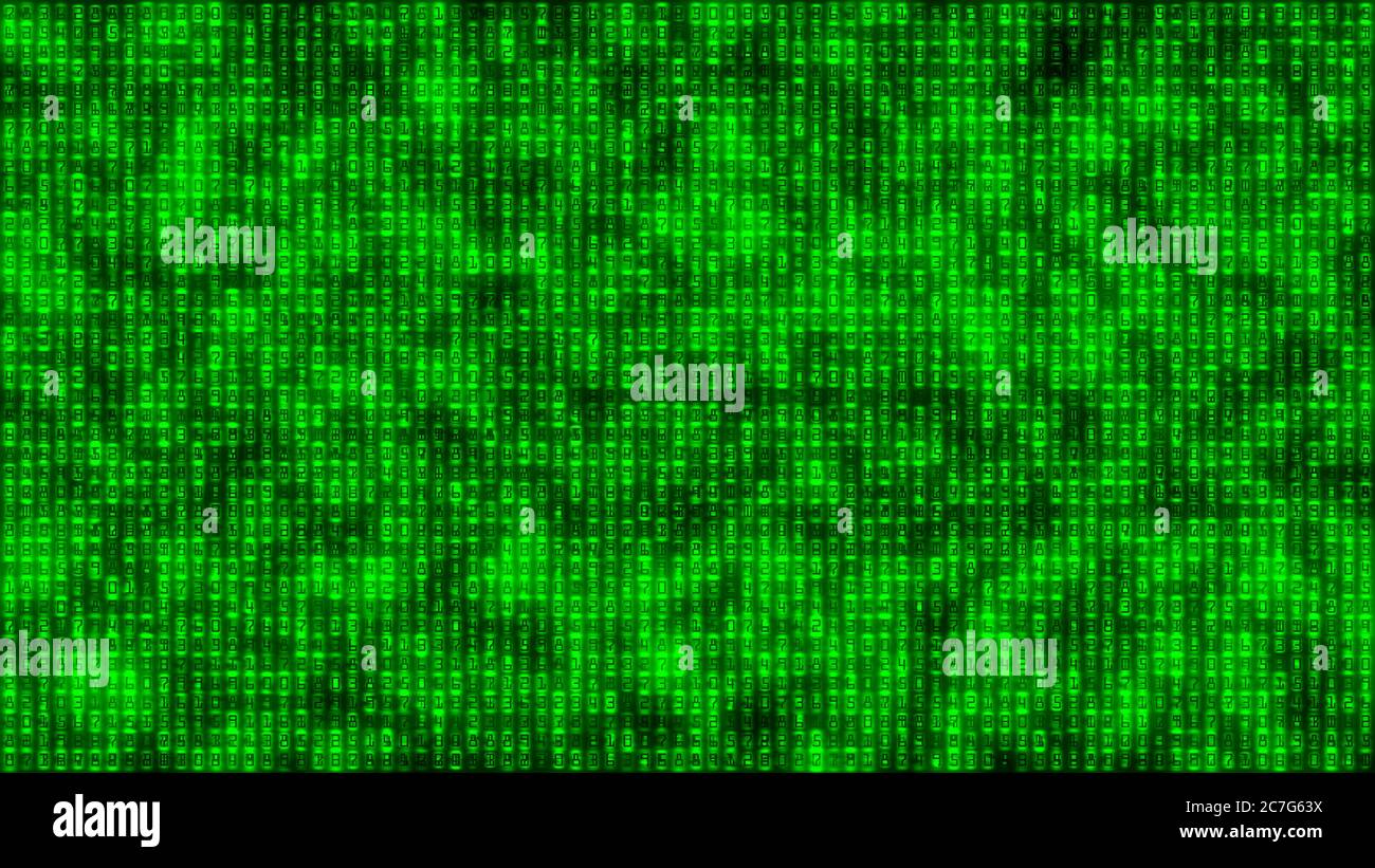 data matrix green binary code, abstract background illustration Stock ...