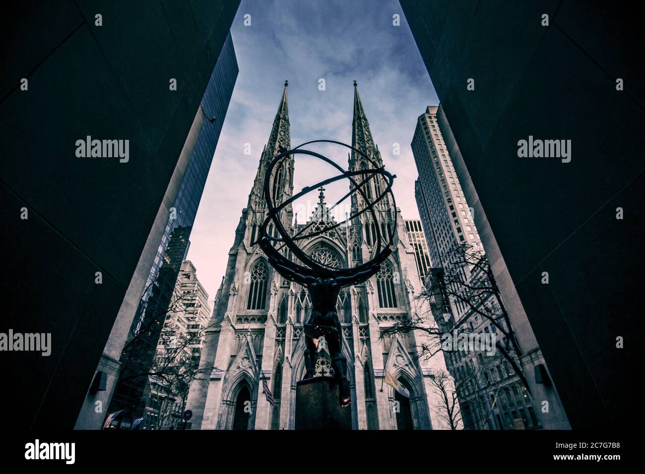 Vertical low angle shot of the St. Patrick's Cathedral Stock Photo - Alamy