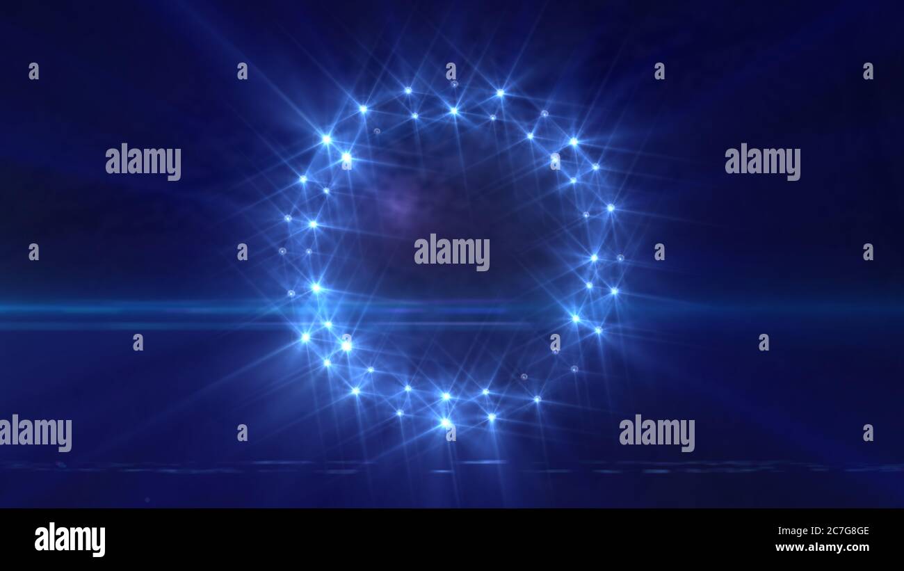 Bright stadium arena lighting spotlight 3d illustration render Stock