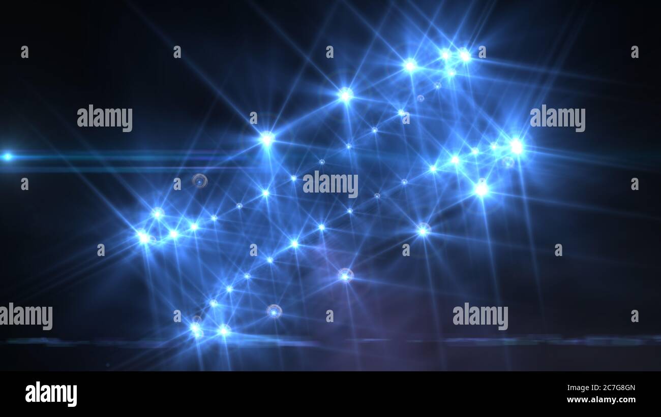 Bright stadium arena lighting spotlight 3d illustration render Stock