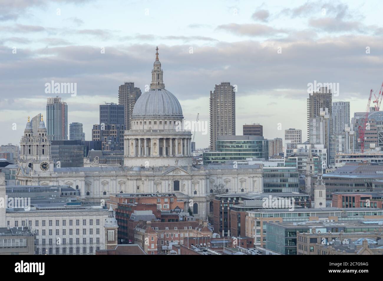 High angle shot of a cityscape in St. Paul's Cathedral City in the UK Stock Photo