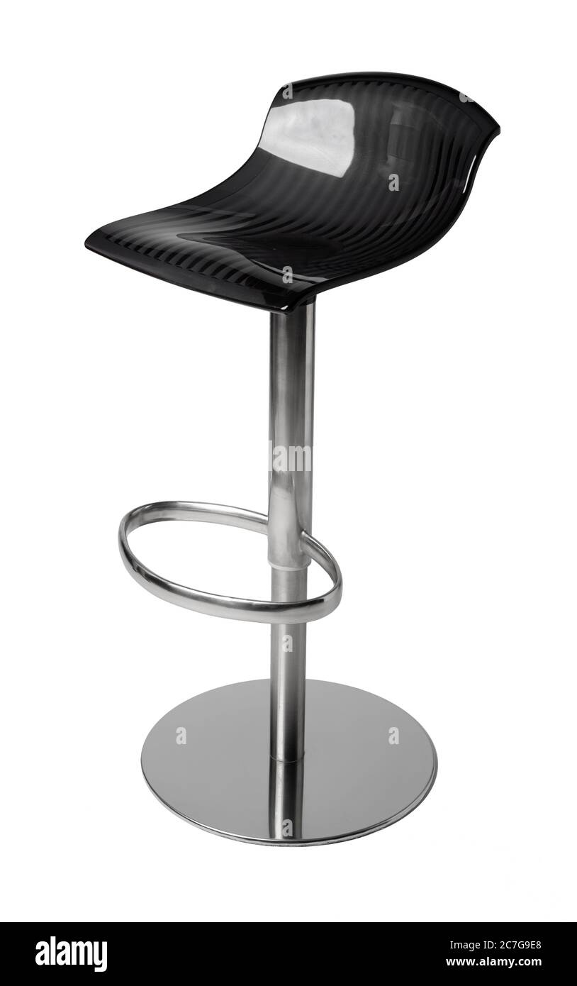 High soft bar stool isolated on white Stock Photo - Alamy