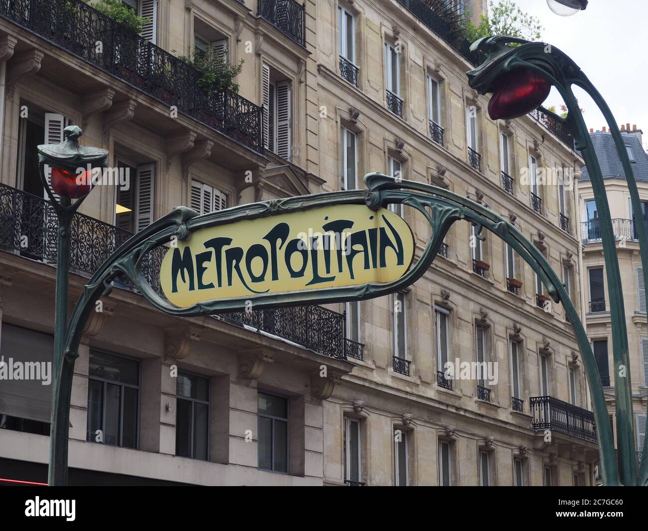 Paris, France. 16th July, 2020. An entrance to the Châtelet Métro station  in Paris in Art Nouveau style. July 19 will mark the 120th anniversary of  the opening of the first métro