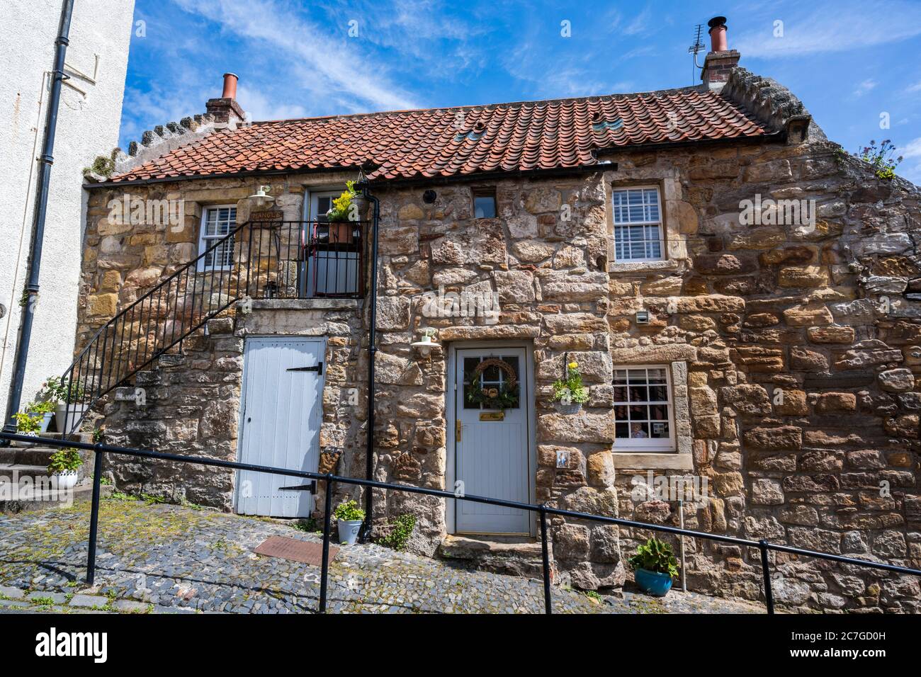 Mangle Cottage on Water Wynd in picturesque Scottish coastal town of Pittenweem in East Neuk of Fife, Scotland, UK Stock Photo