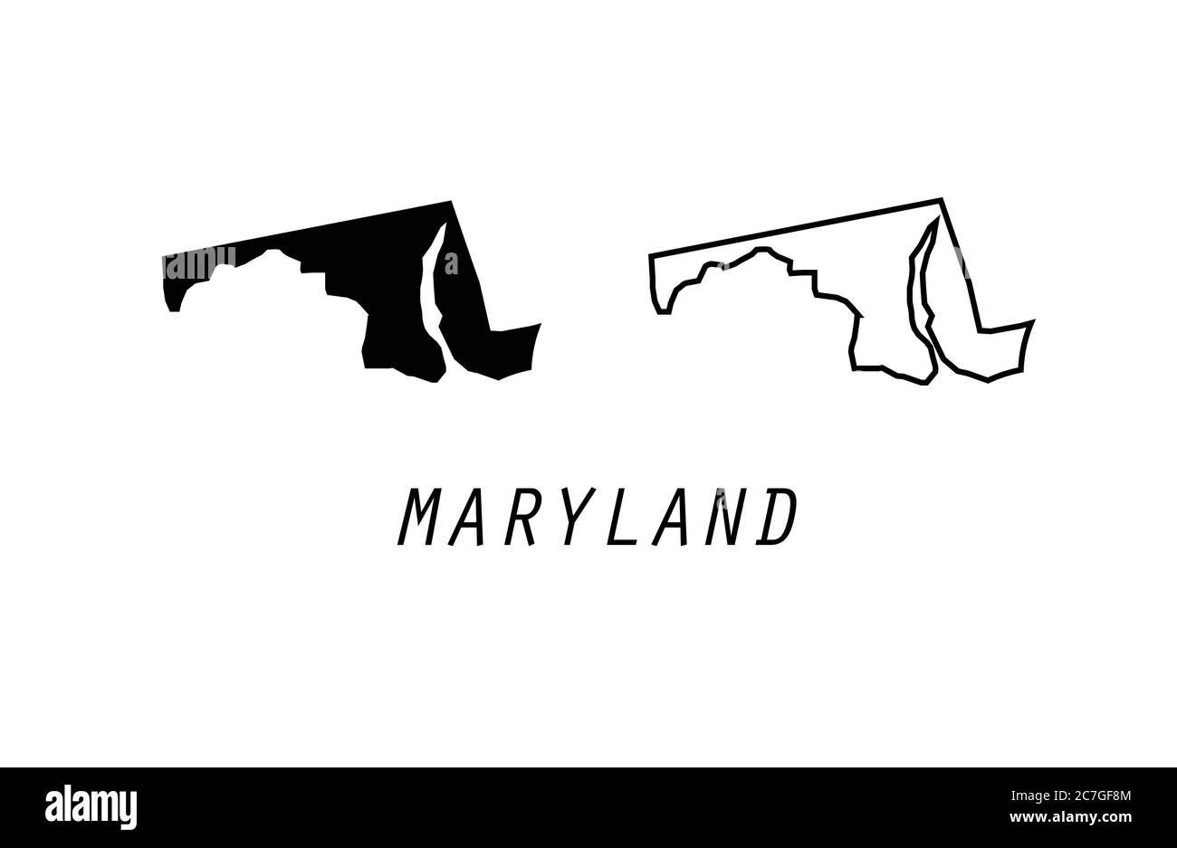 Maryland map outline vector illustration Stock Vector Image & Art Alamy
