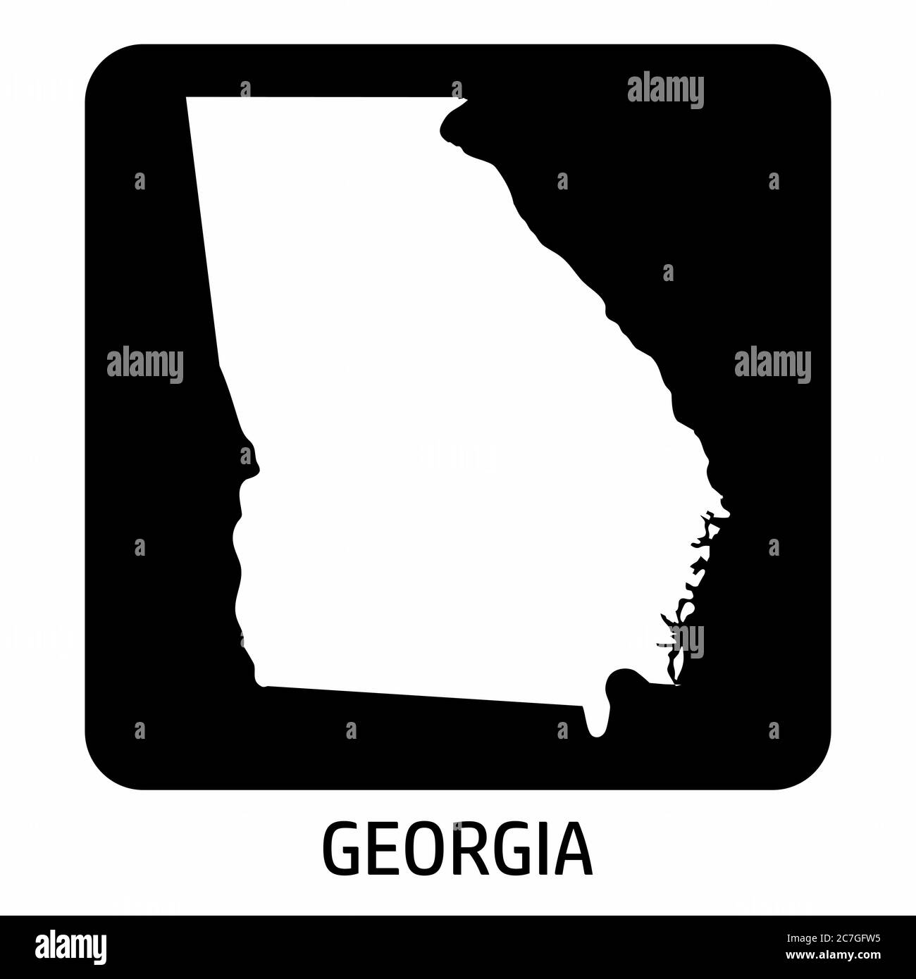 Georgia map icon Stock Vector