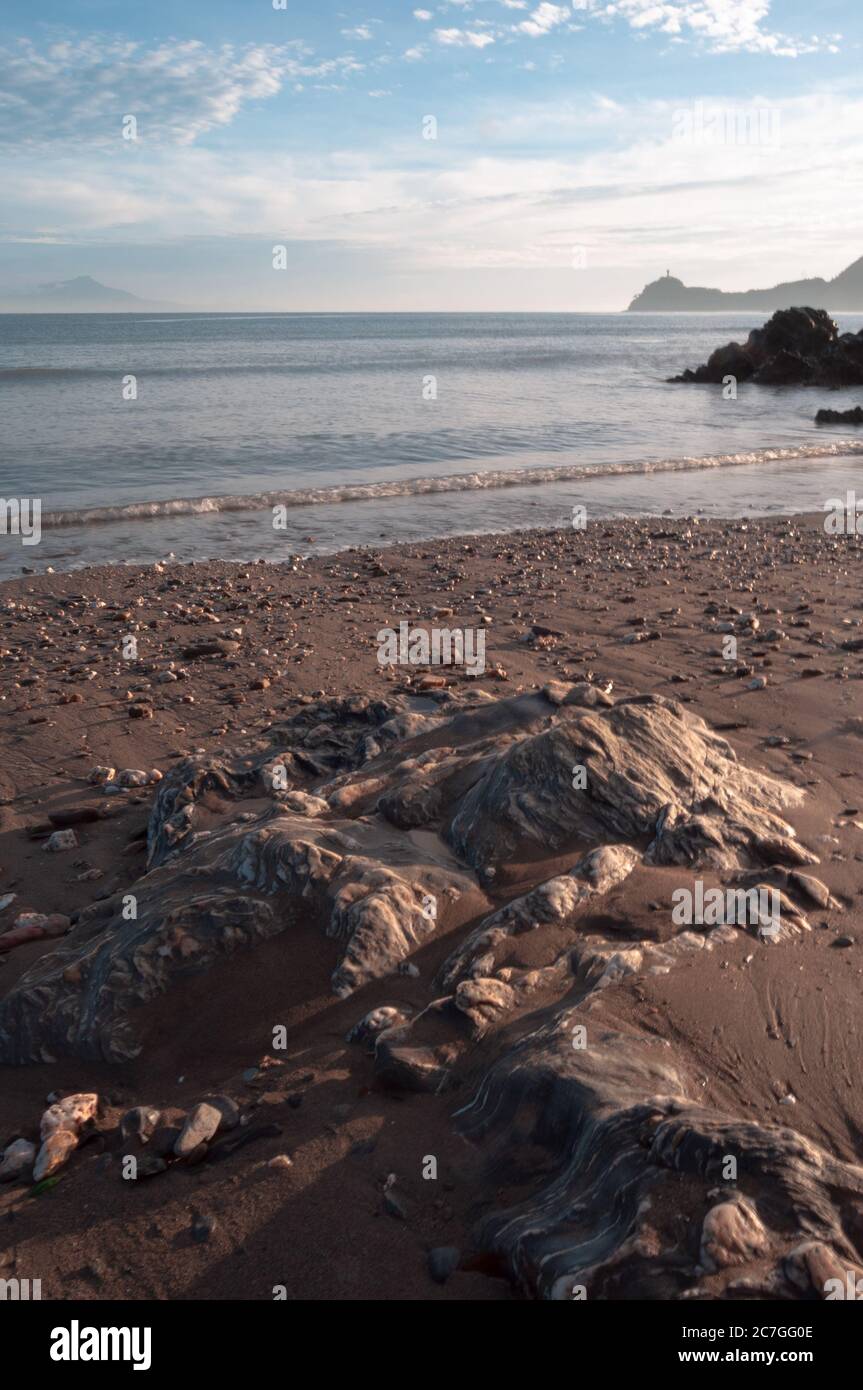 beautiful sea with some natural rocks, DIli Timor Leste Stock Photo