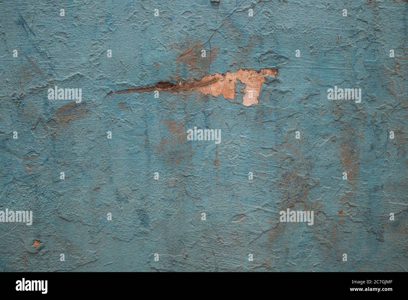 An old teal weathered wall Stock Photo