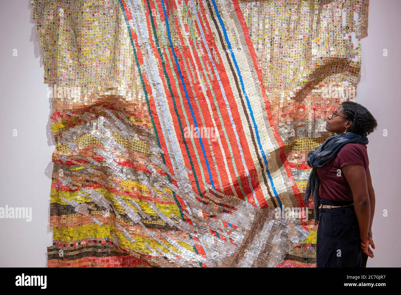 London UK 17 July 2020 Focus On El Anatsui Exhibition At October london-uk-17-july-2020-focus-on-el-anatsui-exhibition-at-october