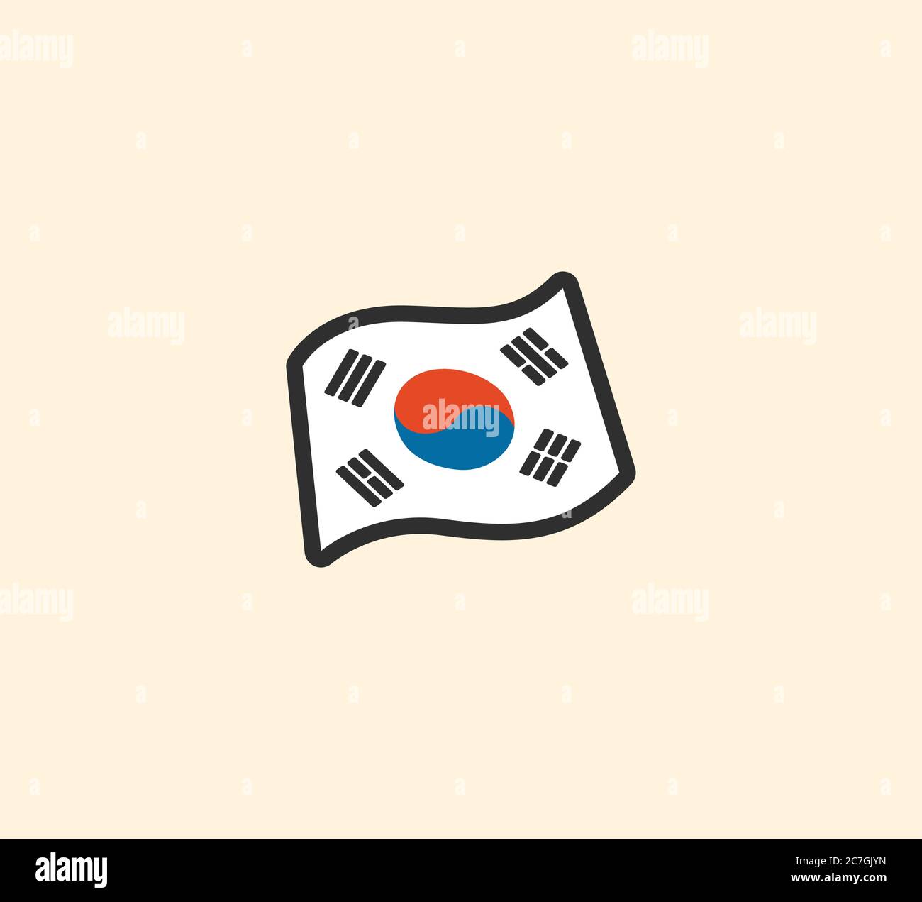 South Korea flag vector isolated illustration. South Korea flag icon