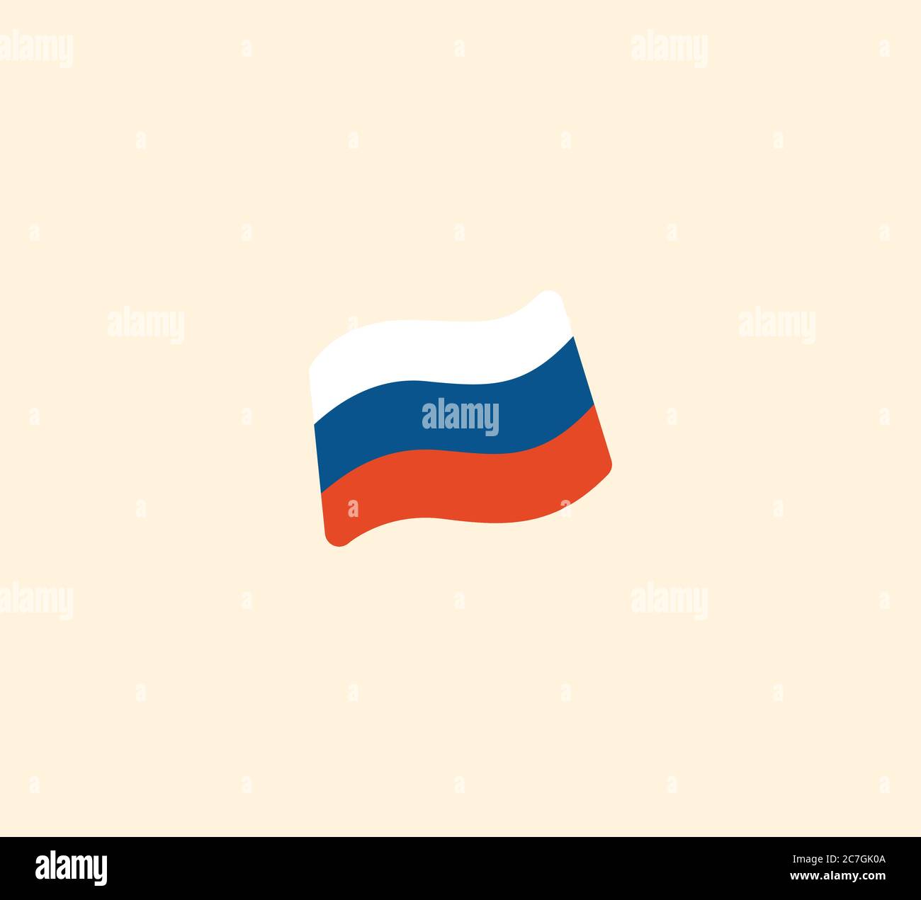 Russia waving flag flat vector Icon. Isolated Russian flag emoji  illustration Stock Vector