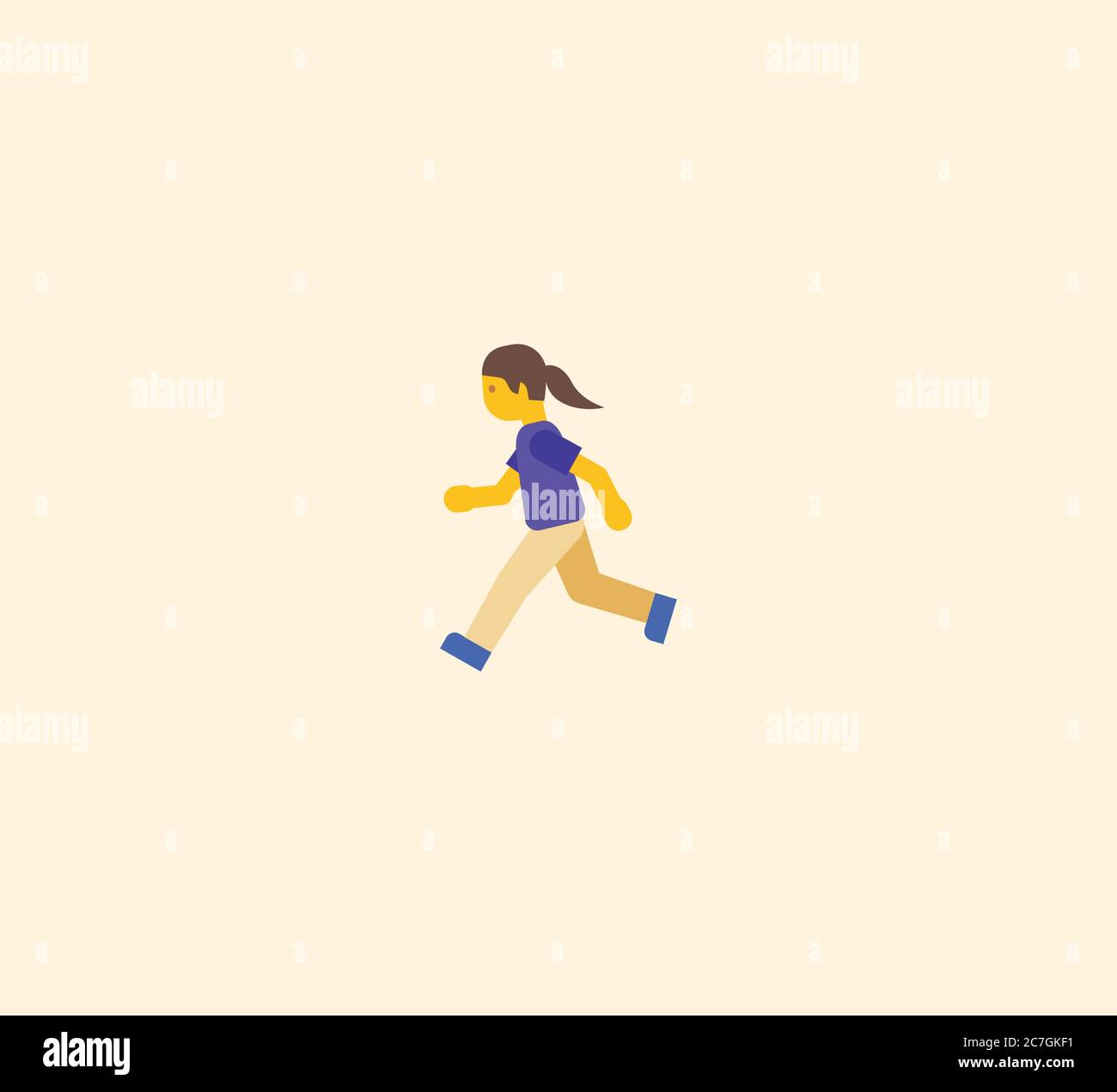 Running woman vector isolated icon illustration. Running woman icon stock illustration Stock Vector