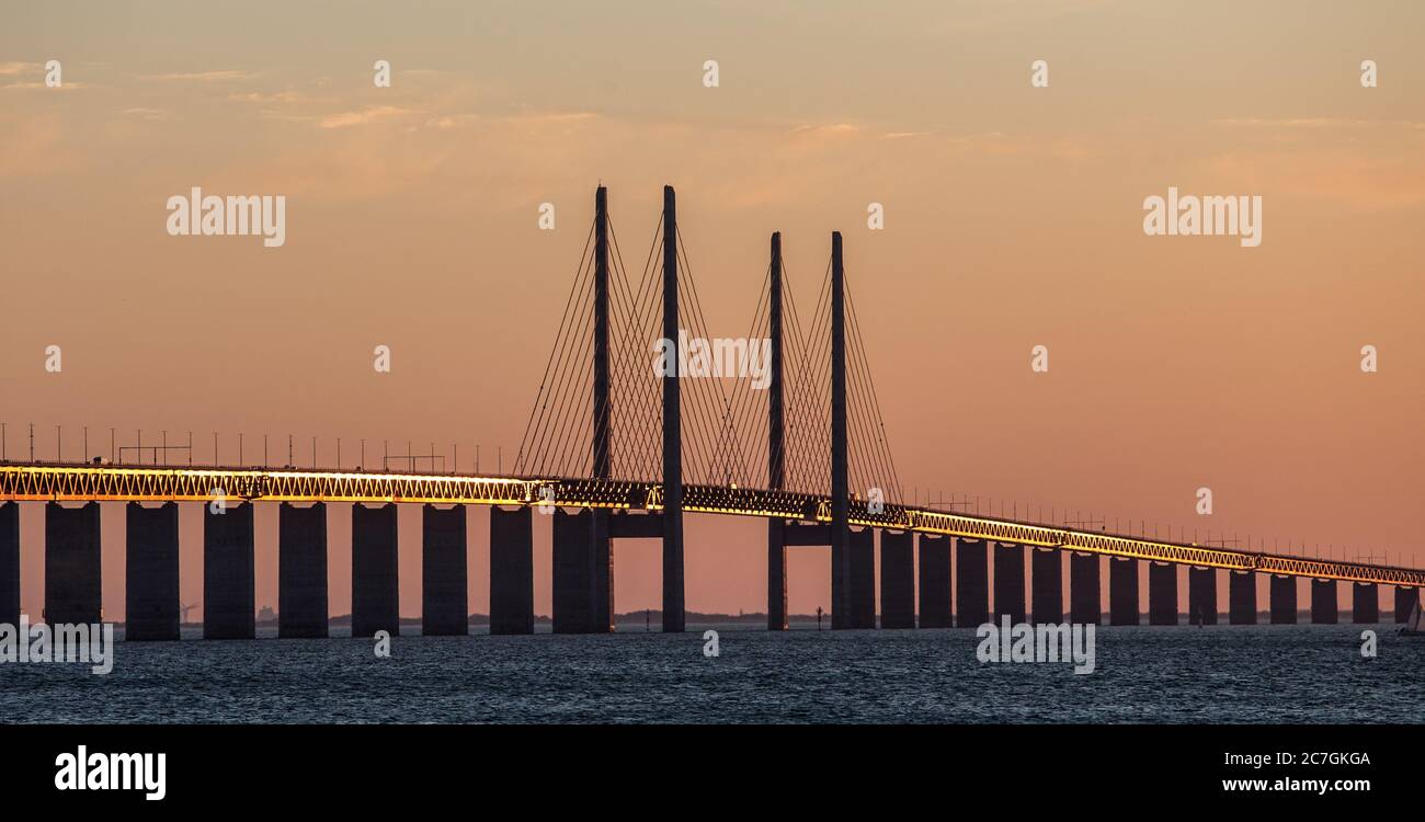 Beautiful shot of the Oresund Bridge Malmö in Sweden Stock Photo