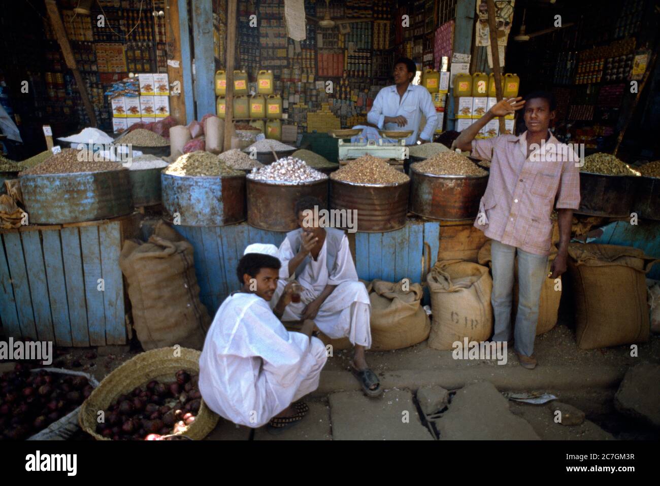 Khartoum Sudan Grocers Shop Market Stock Photo
