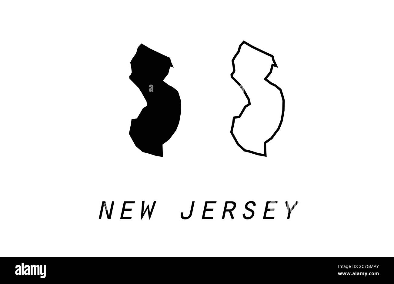 New Jersey map outline state vector illustration Stock Vector Image ...