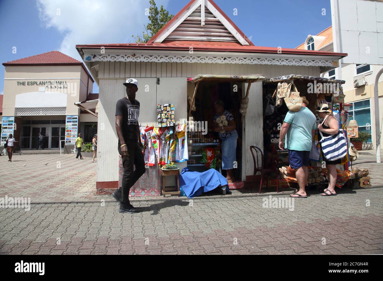 St George's Grenada The Esplanade Mall Tourists Shopping Stock Photo