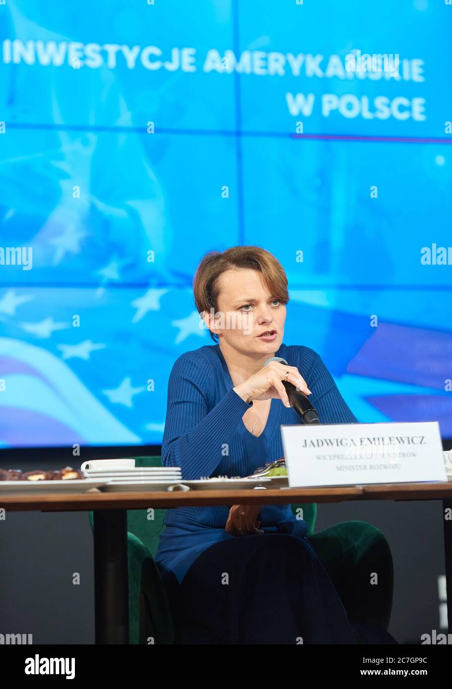 Warsaw, Mazovian, Poland. 17th July, 2020. Press Meeting Summarizing American Investments in Poland in Recent Years.in the picture: JADWIGA EMILEWICZ Credit: Hubert Mathis/ZUMA Wire/Alamy Live News Stock Photo