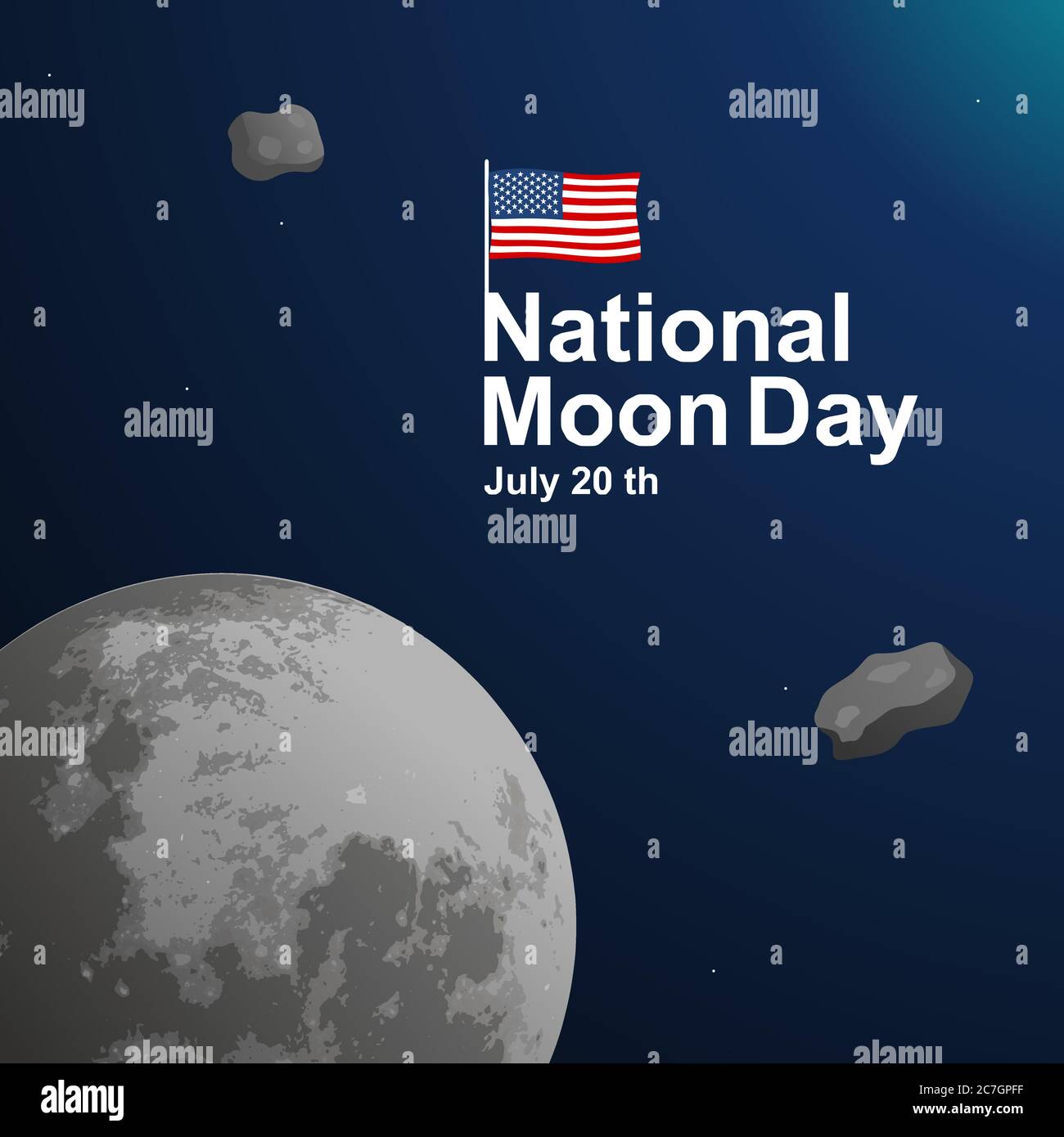 National Moon day illustration vector Stock Vector