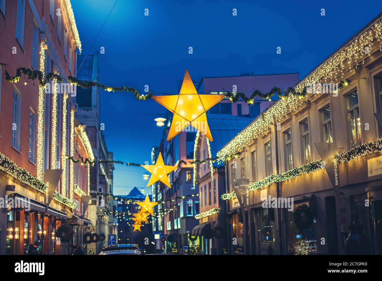 Christmas lights Streets Stock Photo Alamy