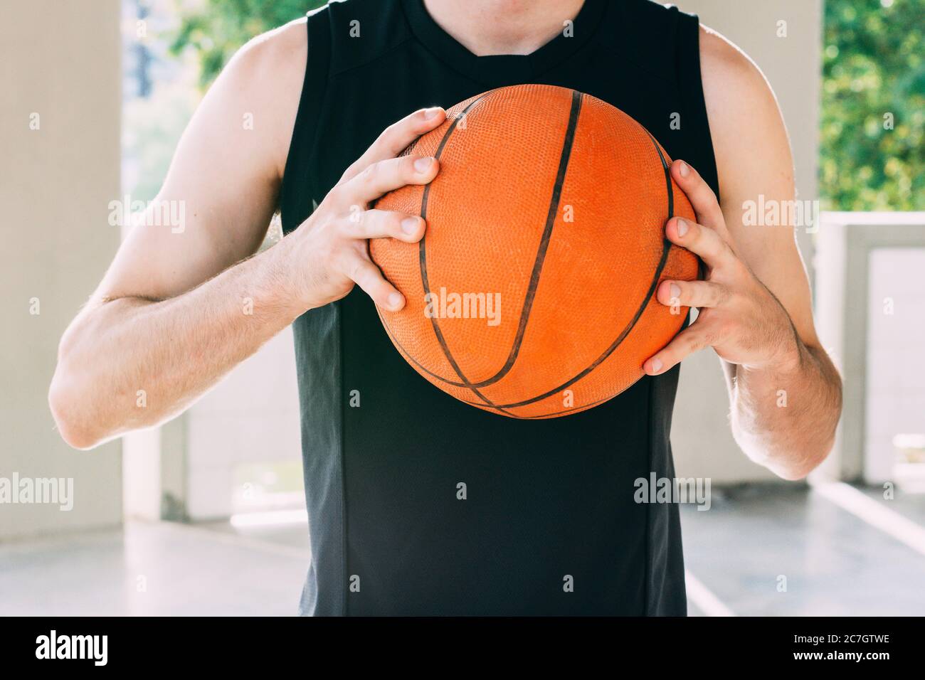 Basketball player with the ball Stock Photo