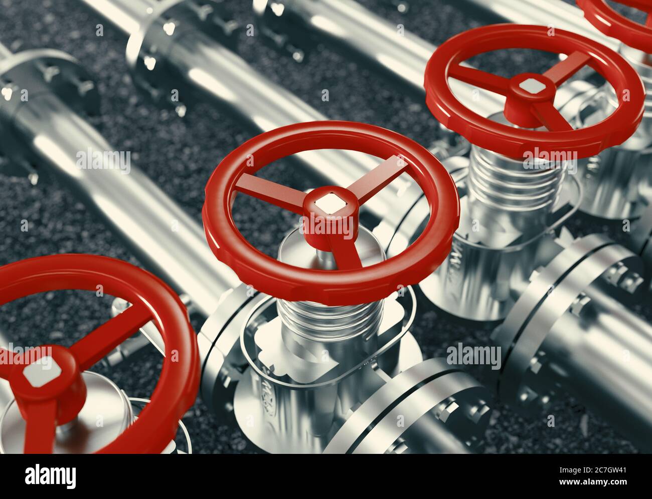 Oil or gas pipe line valves. Oil and gas extraction, production and