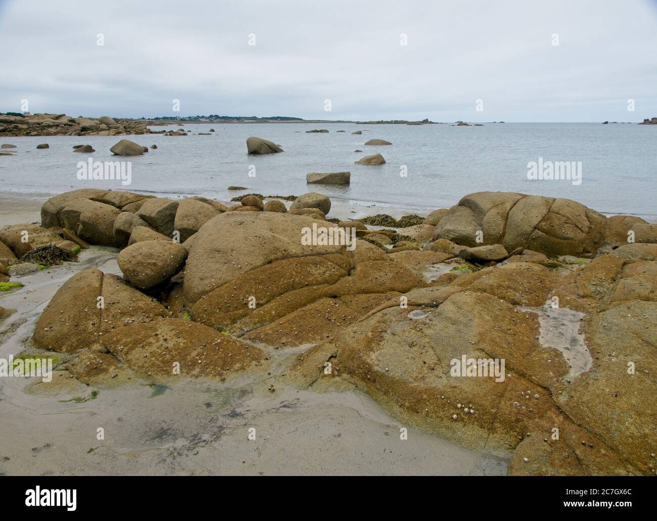 Atlantic coast in the Côtes-d'Armor department of the Brittany region of France Stock Photo