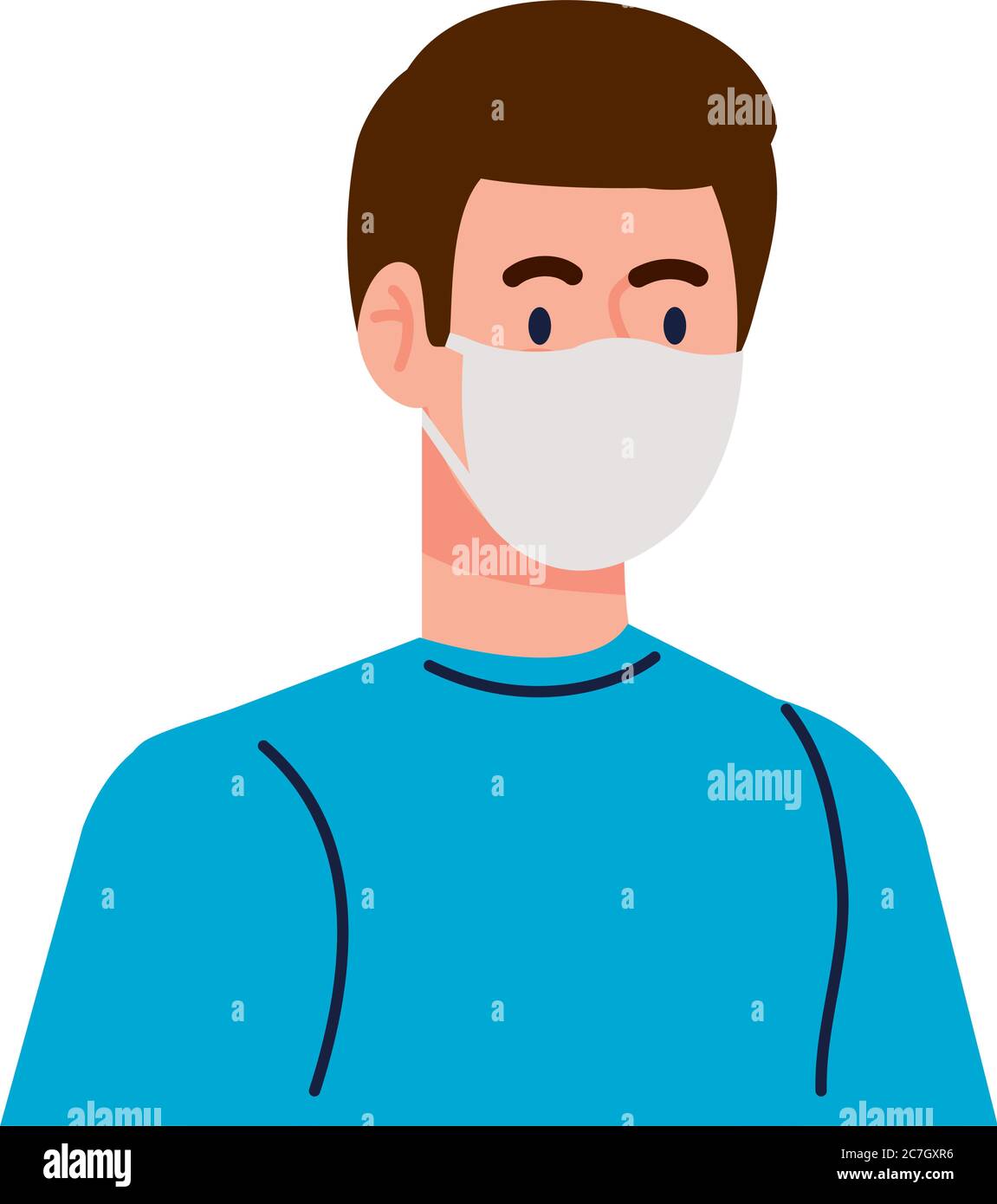 Man wearing white breathing mask Stock Vector Images - Alamy