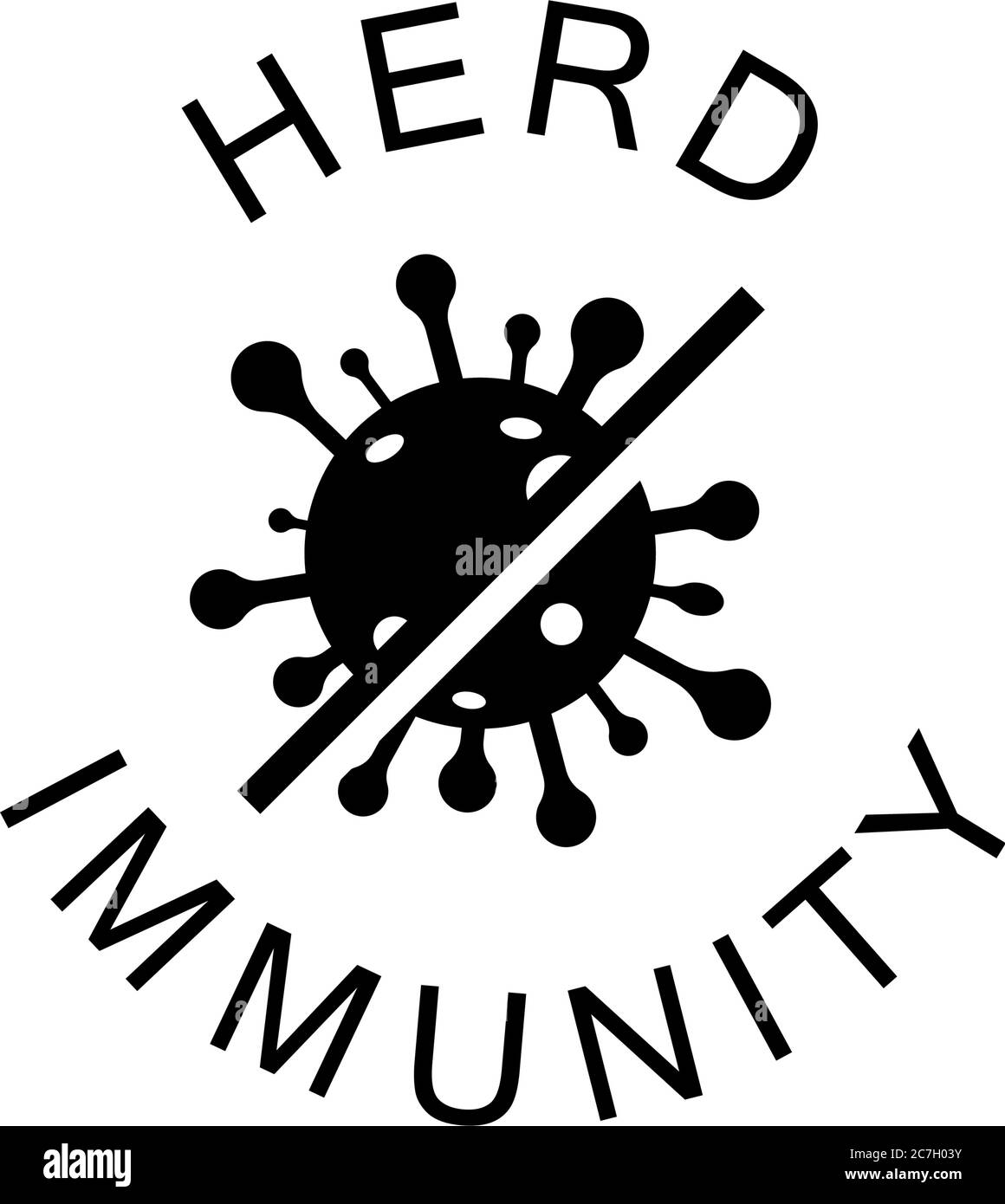 Herd immunity logo icon for New normal lifestye concept. After the Coronavirus or Covid-19 causing the way of life of humans to change to new normal. Stock Vector