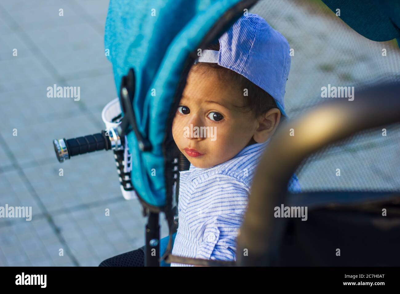 little boy riding a bike, little boy on a bike Stock Photo Alamy