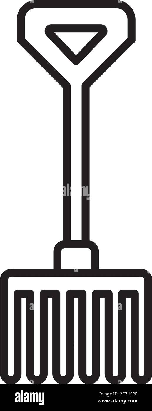rake line style icon design, agronomy lifestyle agriculture harvest ...