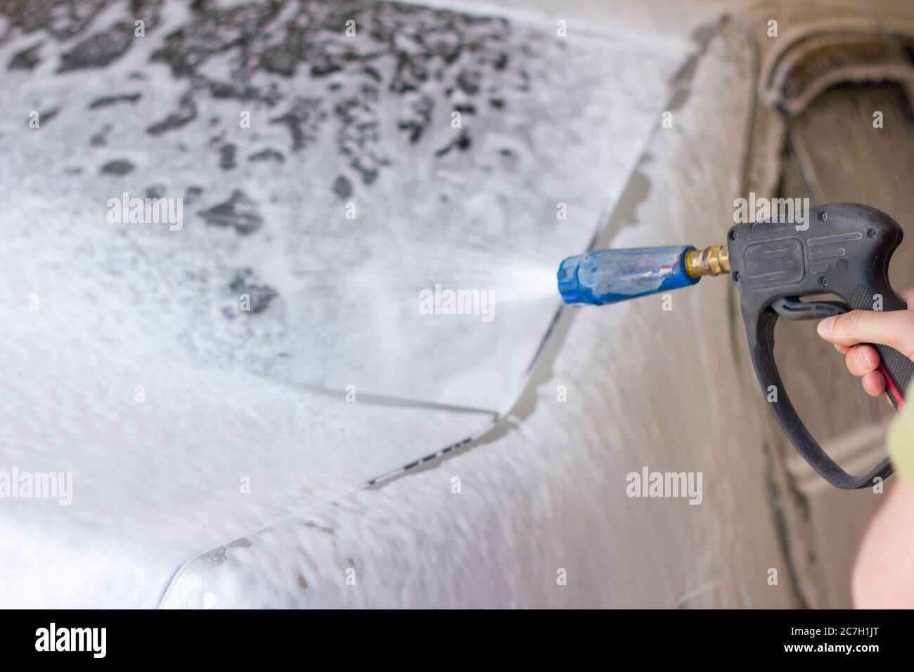 hand washing a car, car washer Stock Photo Alamy