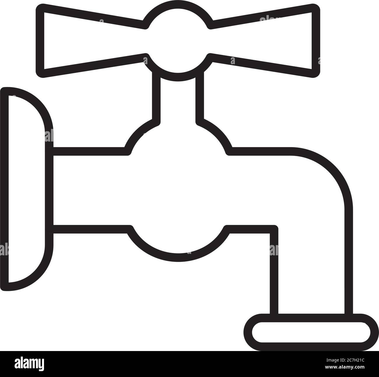 Water tap line style icon design, Clean faucet liquid drink wet kitchen ...