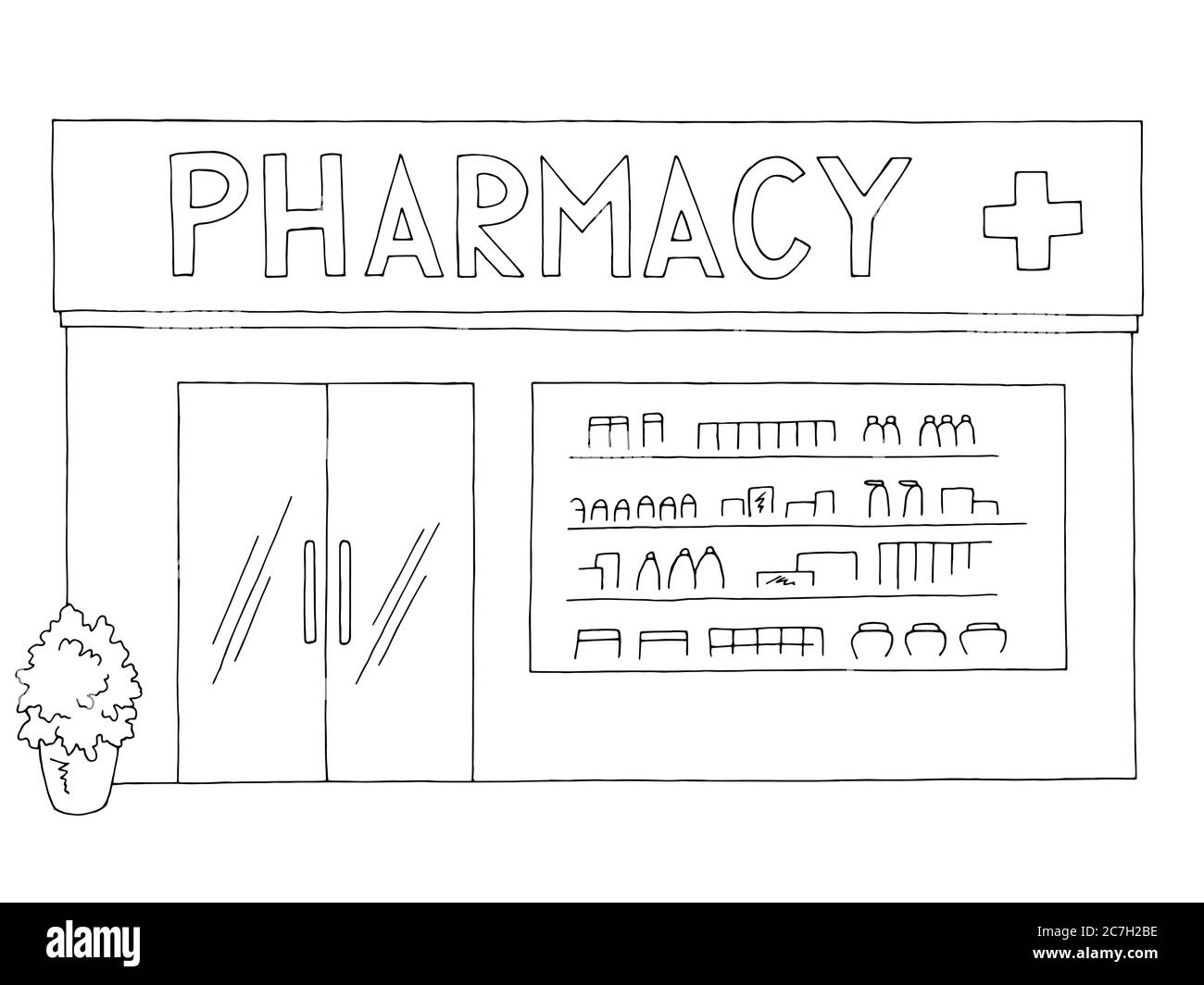 pharmacy clip art black and white